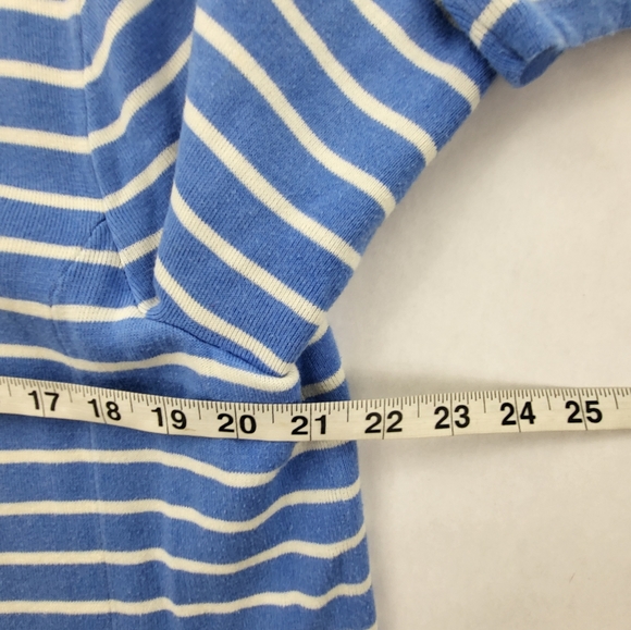 Talbots Women's Zip Jacket Blue And White Stripe Size X Measures 43in - Picture 8 of 8